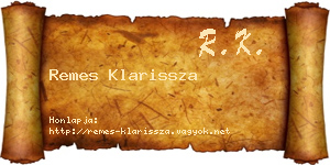 Remes Klarissza névjegykártya